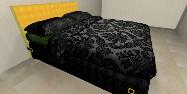 Стильная черная кровать